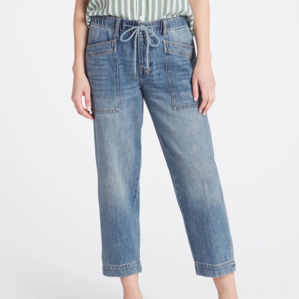 Liverpool Side Patch Pockets Trouser Jean, 8, Indigo